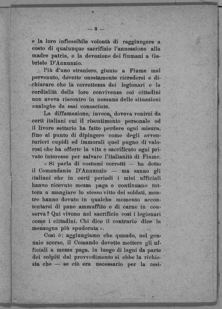 Pro-memoria in risposta alla petizione presentata dal sig. Riccardo Zanella contro il Comando ed il Consiglio nazionale di Fiume